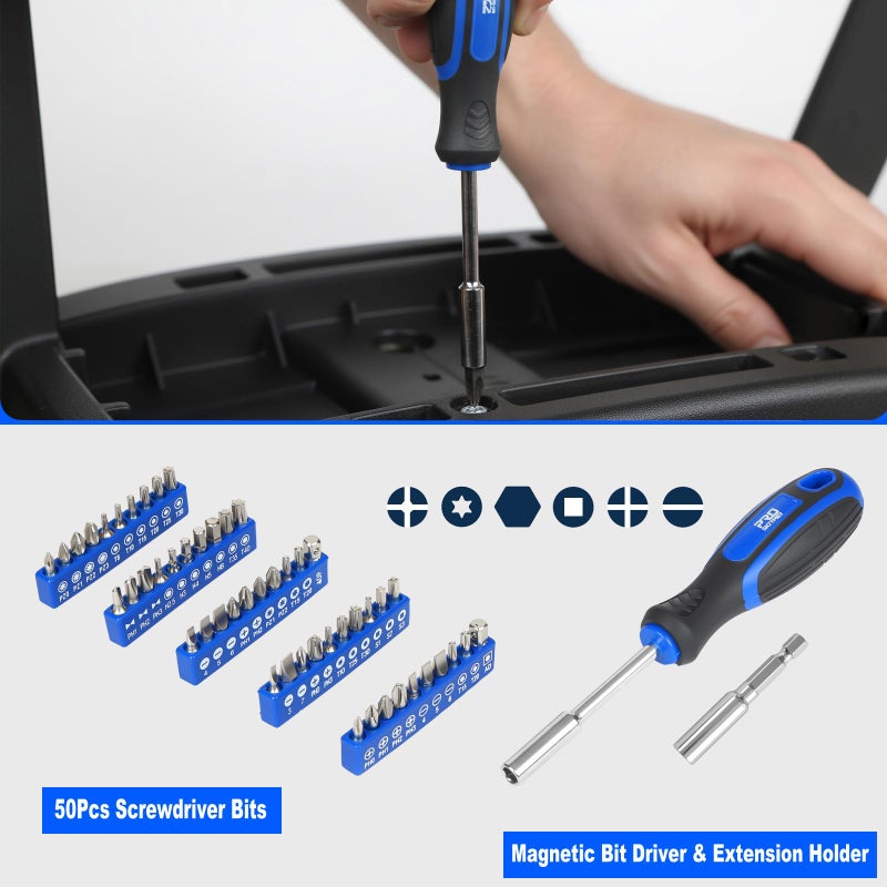 Prostormer Tool Set for Home, 269-Piece Complete Toolbox with Tools for Household and Automotive Repair, General Hand Tool Kit Box with Drawer for Men & Women (Blue) - Image 4