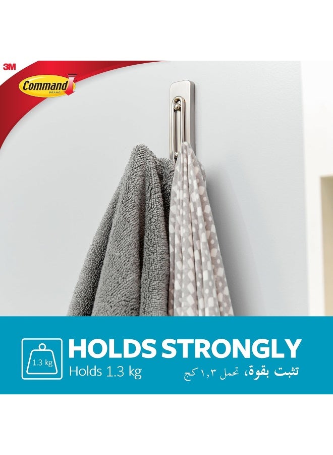 Command Bath Satin Nickel Large Double Hook - Image 5