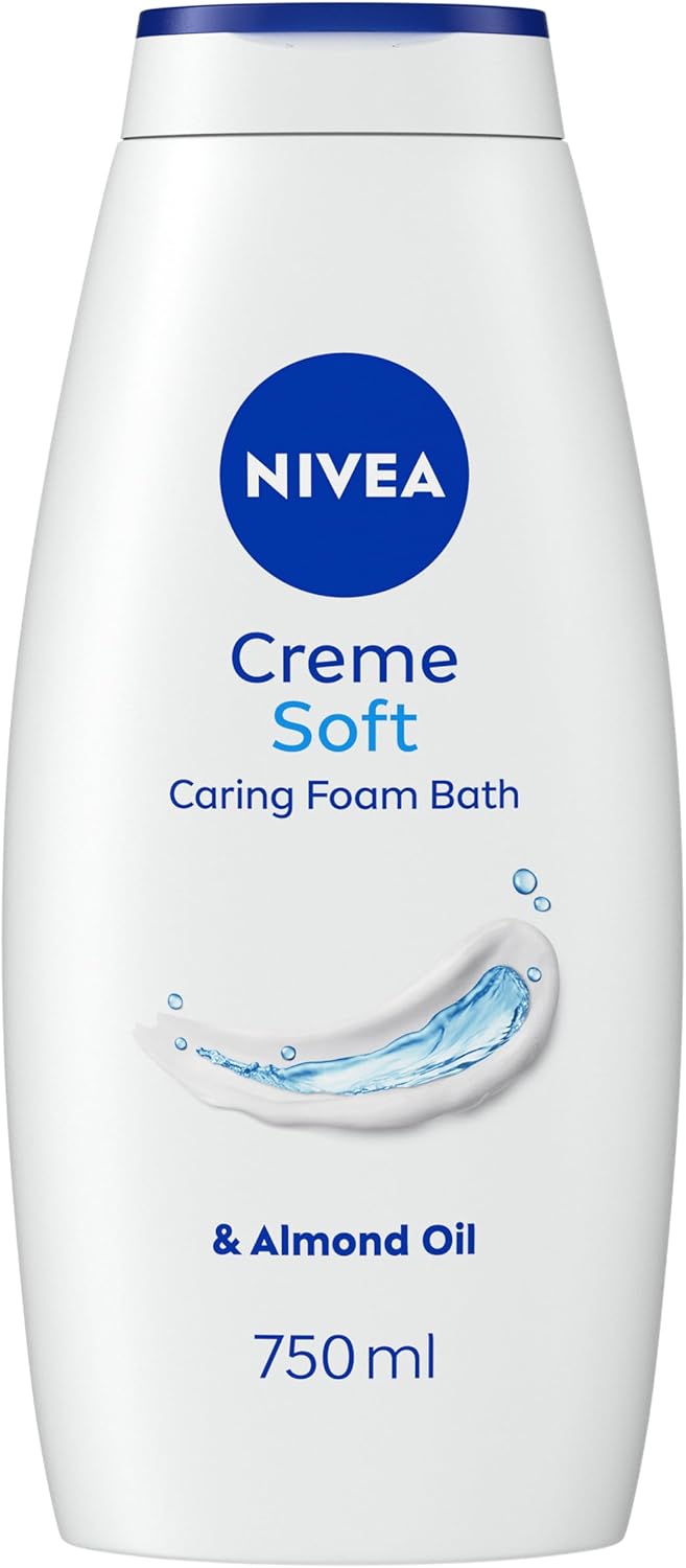 NIVEA Crme Soft Shower Bath Foam 750ml Caring Bath Body Cream Enriched with Almond Oil Moisturising Body Wash Bath Cream Skin Moisturiser with Mild Scent