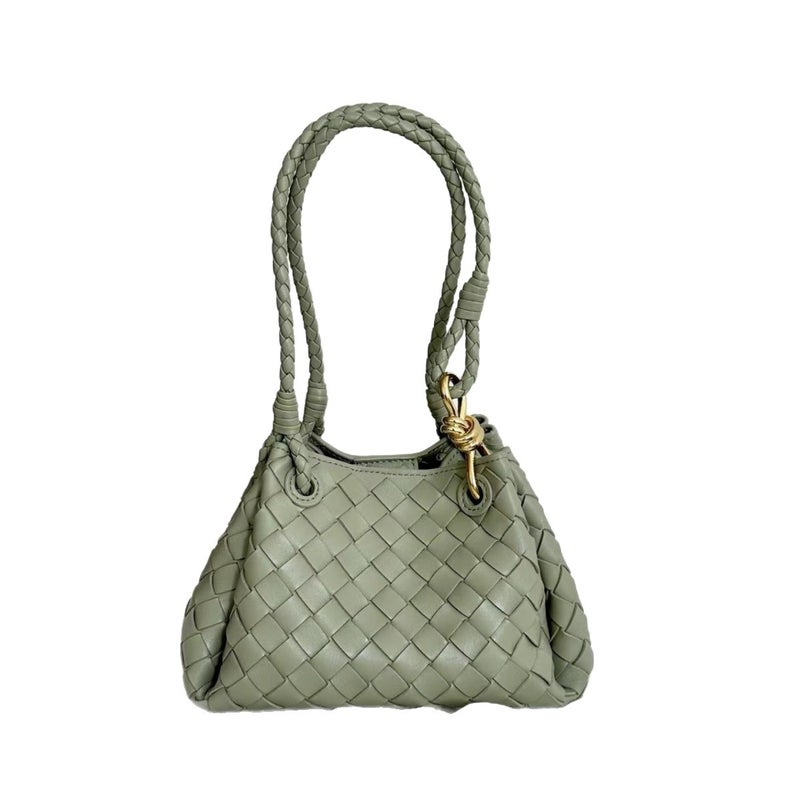 Women's Woven Leather Shoulder Bag - Image 5
