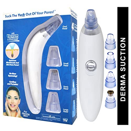 Adbeni 4 in 1 Multi-function Whitehead & Blackhead Remover Tool, |Acne Pimple Pore Cleaner Vacuum tools Facial Cleanser Device for Face, Nose & Skin Care, (White) - Image 1