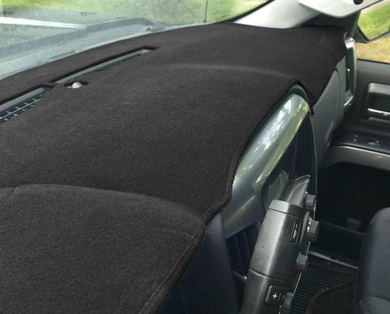 Dash Cover Mat Custom for 20142018 Chevy Chevrolet Silverado 1500GMC Sierra 1500 20152019 Chevy SilveradoGMC Sierra 2500HD 3500HD Dashboard Pad Carpet wo Forward Collision Warning Black Y32