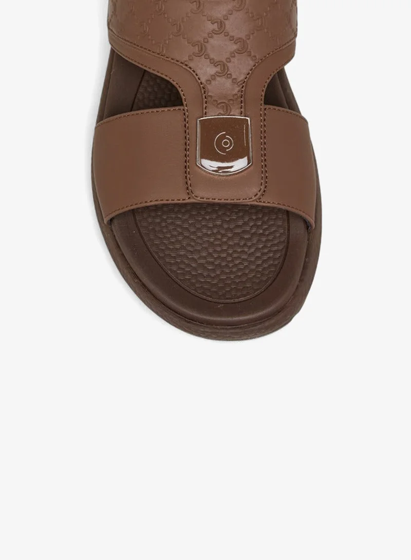 Le Confort Men Logo Embossed Slip-On Comfort Sandals
