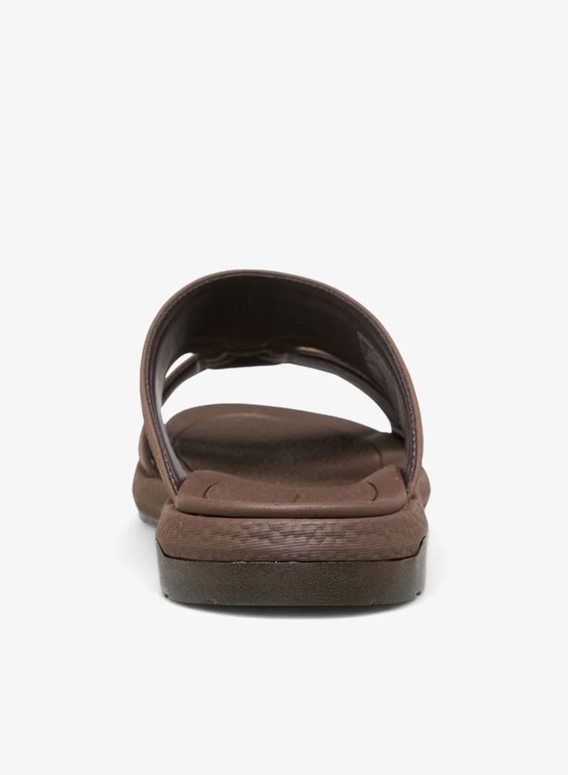 Le Confort Men Logo Embossed Slip-On Comfort Sandals