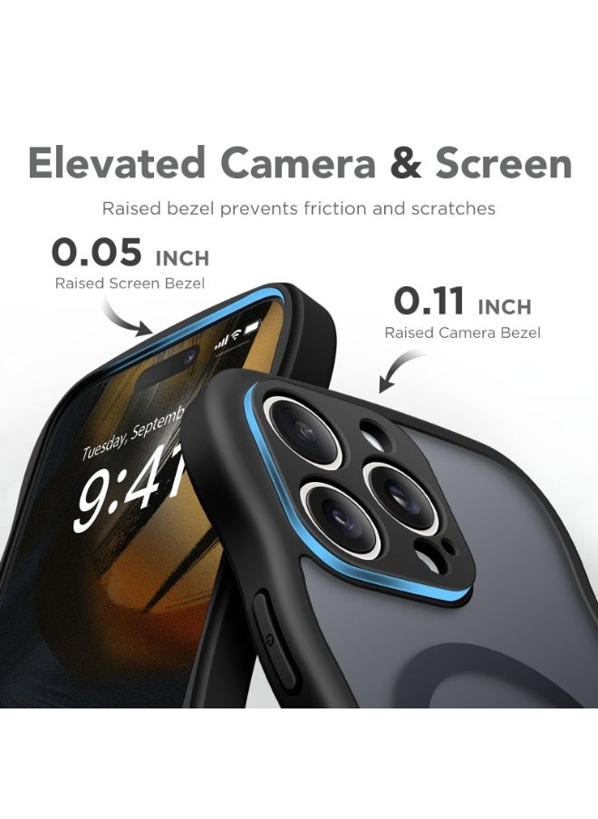 CAPRARO - Cute for iPhone 15 Pro Max Case, Compatible with MagSafe, [Curly Wave Edge] [Full Camera Protection] [14 FT Drop Shockproof Protection] Magnetic Phone Case for 15 Pro Max 6.7 Inch, Black - Image 1