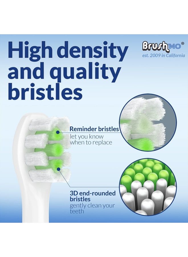 Brushmo Compact Replacement Toothbrush Heads Compatible with Sonicare HX6072, White 8 Pack - Image 4