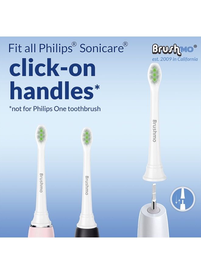 Brushmo Compact Replacement Toothbrush Heads Compatible with Sonicare HX6072, White 8 Pack - Image 2