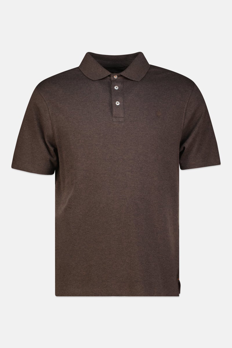 Rainforest Men Regular Fit Embroidered Logo Short Sleeve Polo Shirt, Heather Brown - Image 2