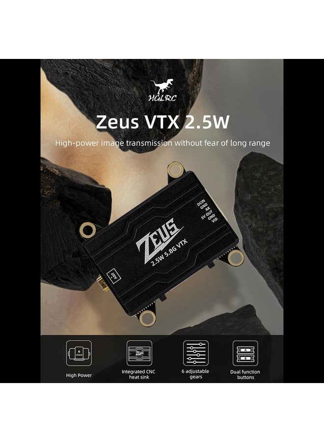 HGLRC Zeus Vtx 2.5W High Power 5.8G Image Transmission Adjustable Power Aerial Photography Travel Fpv Black - Image 2