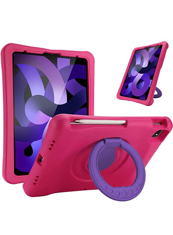 Procases ProCase Kids Case for iPad Air 5/4 (2022 2020)/iPad Pro 11 (2020 2018), Shockproof Rotate Handle Folding Stand Cover Kids Friendly Case for iPad Air 10.9" 4th/5th Gen/iPad Pro 11 -Magenta - Image 1