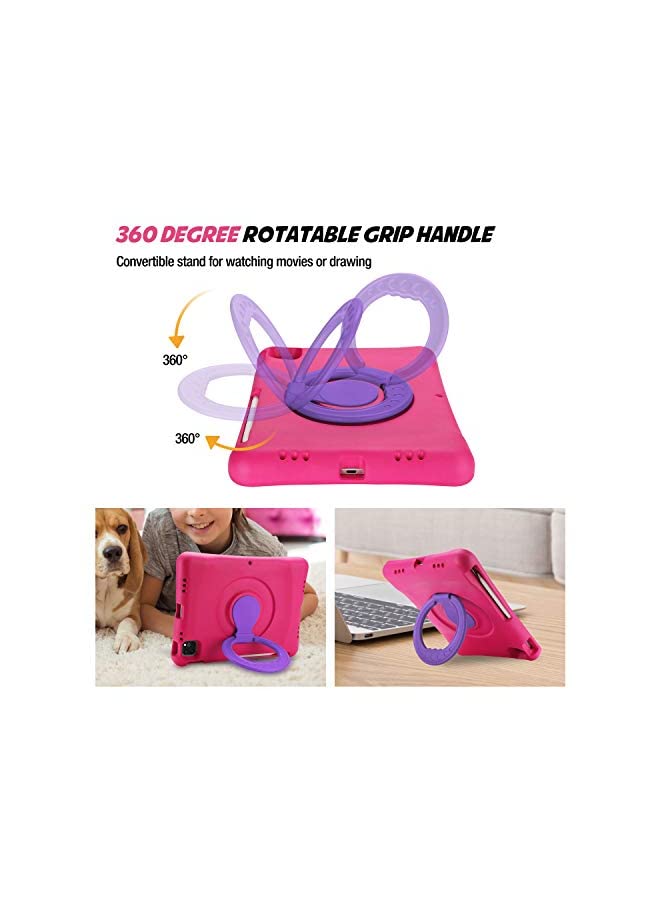 Procases ProCase Kids Case for iPad Air 5/4 (2022 2020)/iPad Pro 11 (2020 2018), Shockproof Rotate Handle Folding Stand Cover Kids Friendly Case for iPad Air 10.9" 4th/5th Gen/iPad Pro 11 -Magenta - Image 3