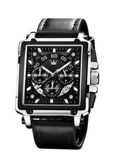 Square Watches for Men Brown Leather Chronograph Fashion Business Watch Luminous Waterproof Casual Wrist Watches