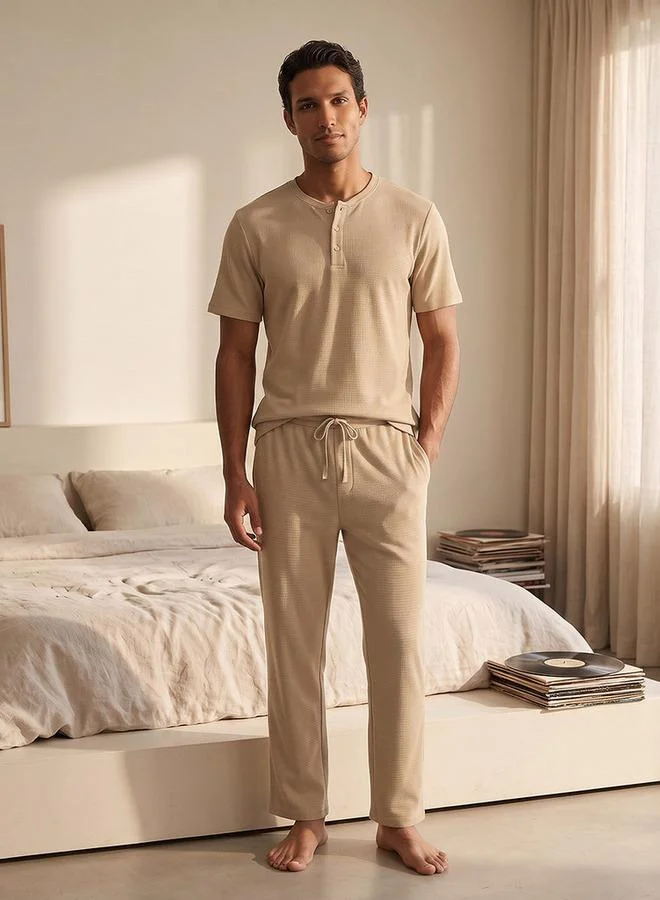 Cotton Textured Nightwear Set