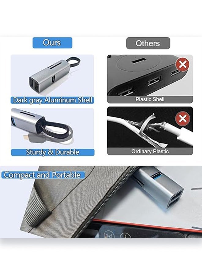 أهاكاك محول AHAKAC 5 في 1 USB-C مع مخرج HDMI 4K، منافذ USB 3.0، شحن سريع PD 100 واط، محول متعدد المنافذ من الألمنيوم للابتوب والماك بوك والتابلت - باللون الرمادي - Image 5