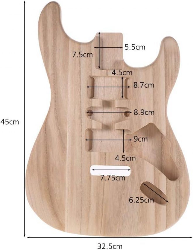 HXBER ST01-TM Unfinished Handcrafted Guitar Body Candlenut Wood Electric Guitar Body Guitar Barrel Replacement Parts - Image 2