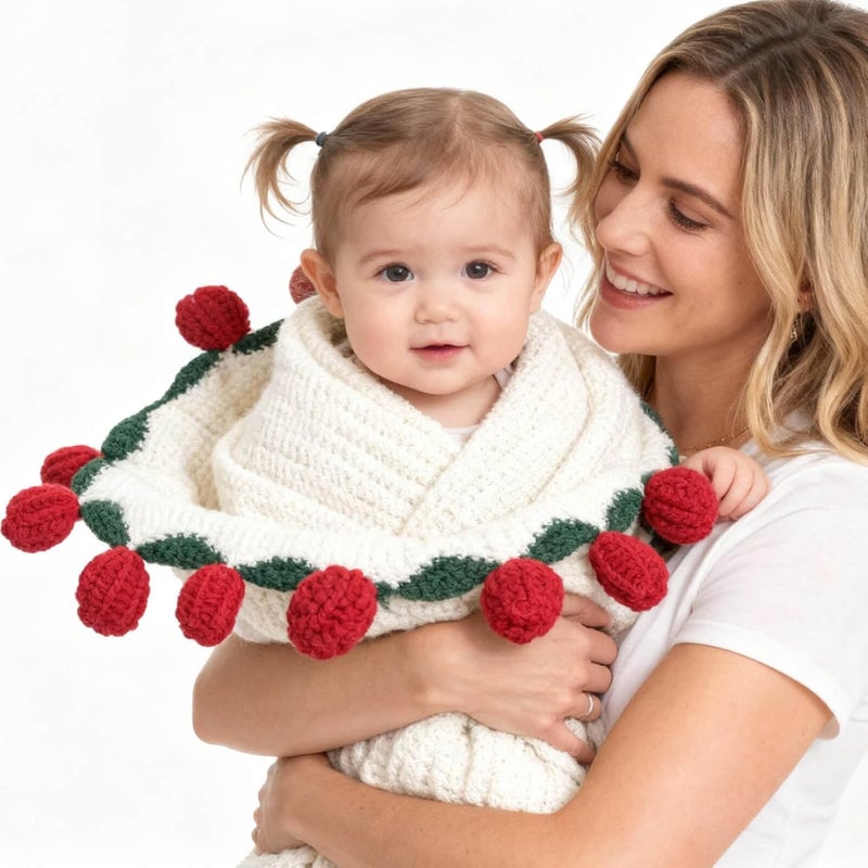 Acteb Finished Crochet Flower Bouquet Blanket Valentine Gifts, Handmade Knitted Rose Flower Throw Blankets, White Elephant Gift for Adults Teens Kids Funny Useful, 32 Inch - Image 5