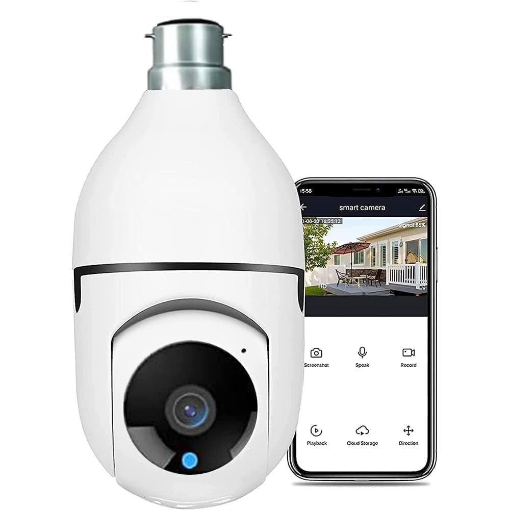 spycloud Spycloud Spycloud Wireless Cctv Camera 1080p Bulb Shape Ptz V380 Pro Security Camera With Led Lights Auto Tracking Motion Detection And Two Way Audio Night Vision Remote Viewing Indoor Camera