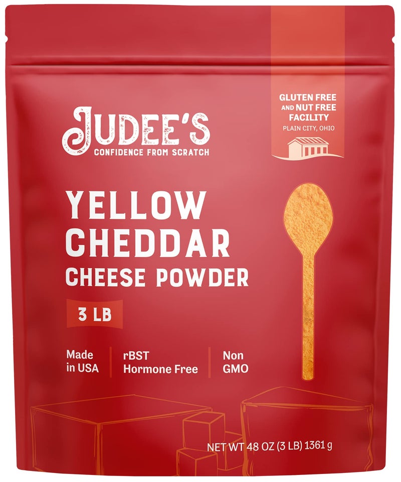 Judee's Gluten Free Yellow Cheddar Cheese Powder - Popcorn & Snack Seasoning - Gluten-Free Nut-Free Powder - 3 lb, Pack of 1 - Image 1