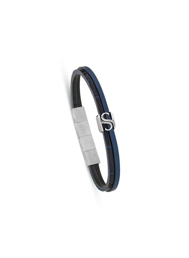سانت هونور Logo Flat Leather Bracelet for Men