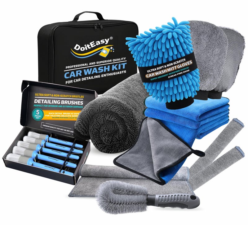 DoitEasy Car Cleaning Kit – 15 PCS Professional Car Washing & Detailing Kit - Image 1