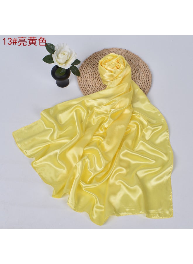 New Pure Color Monochrome Women's Simple And Fashionable 90 Satin Large Square Scarf Silk Scarf Scarf Headscarf