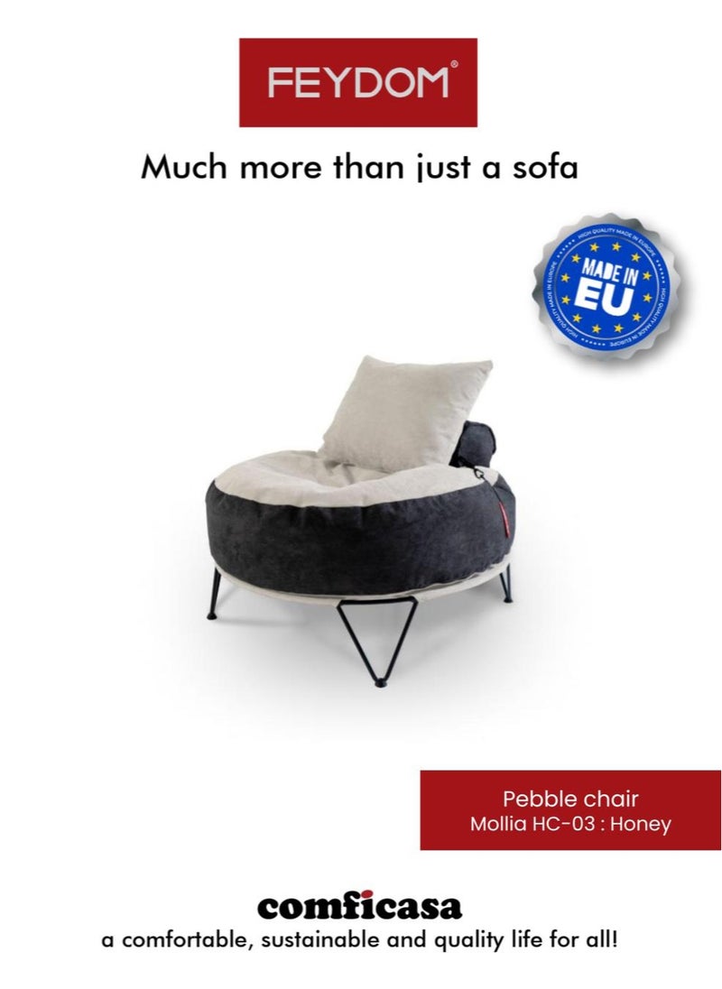 COMFICASA - FEYDOM Pebble chair & beanbag : Mollia  honey - Image 1