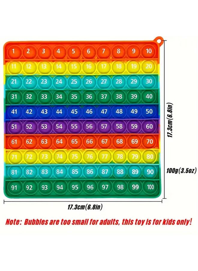 Rainbow Push Bubble Fidget Toy 1 100 Numbers Math Counting Educational Gift Kids - Image 3