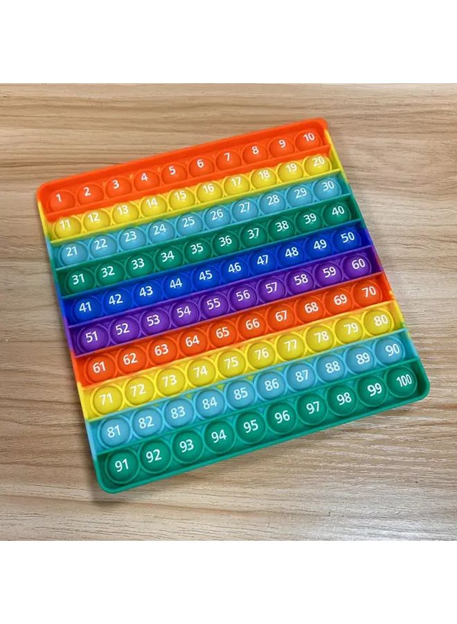 Rainbow Push Bubble Fidget Toy 1 100 Numbers Math Counting Educational Gift Kids - Image 4