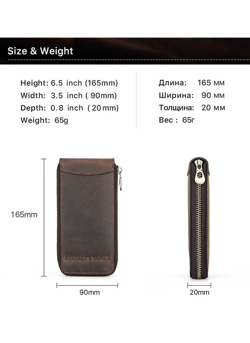 Generic - Watch Case Holder Crazy Horse Leather Case 1 Pcs Watch Bag Zipper Travel Storage - Image 1