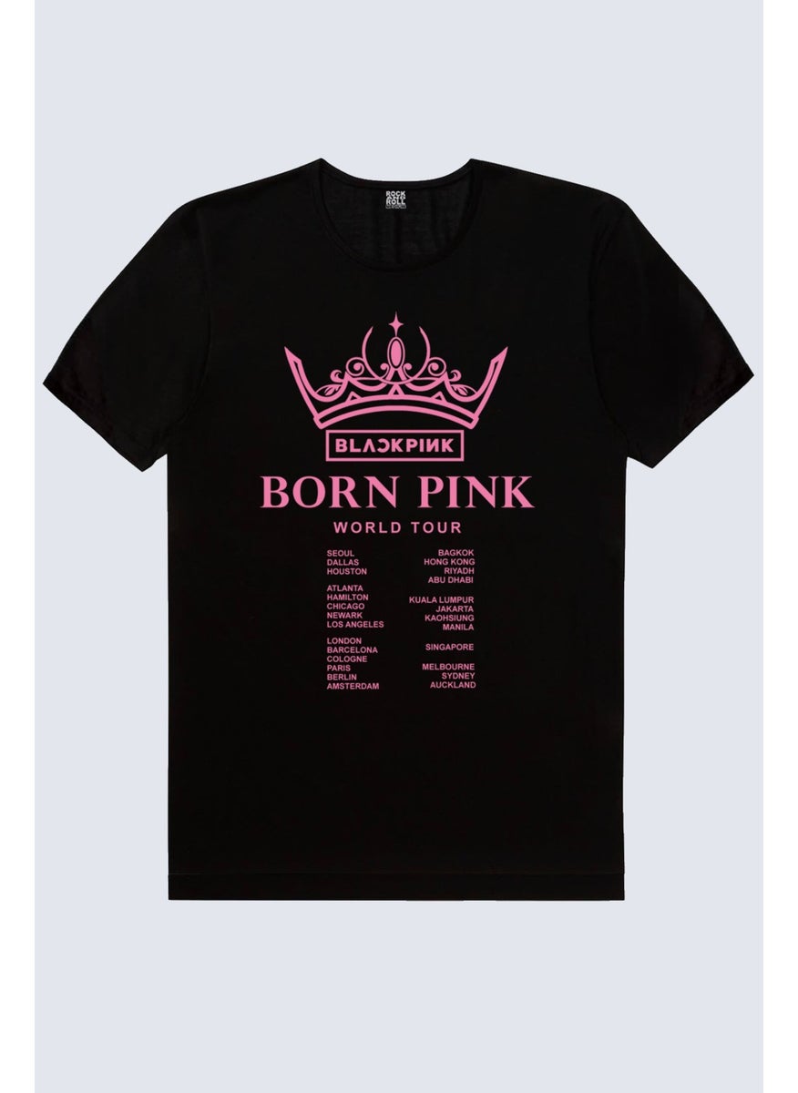 Rock&Roll Blackpink Tour Black Short Sleeve Women's T-Shirt  - Image 2