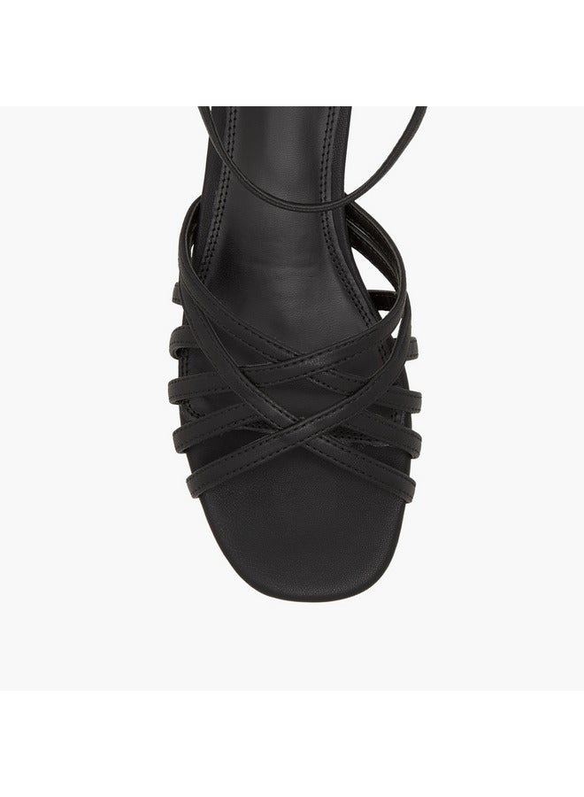 Celeste Women Cross-Strap Sandals with Pin Buckle Closure and Block Heels  - Image 5