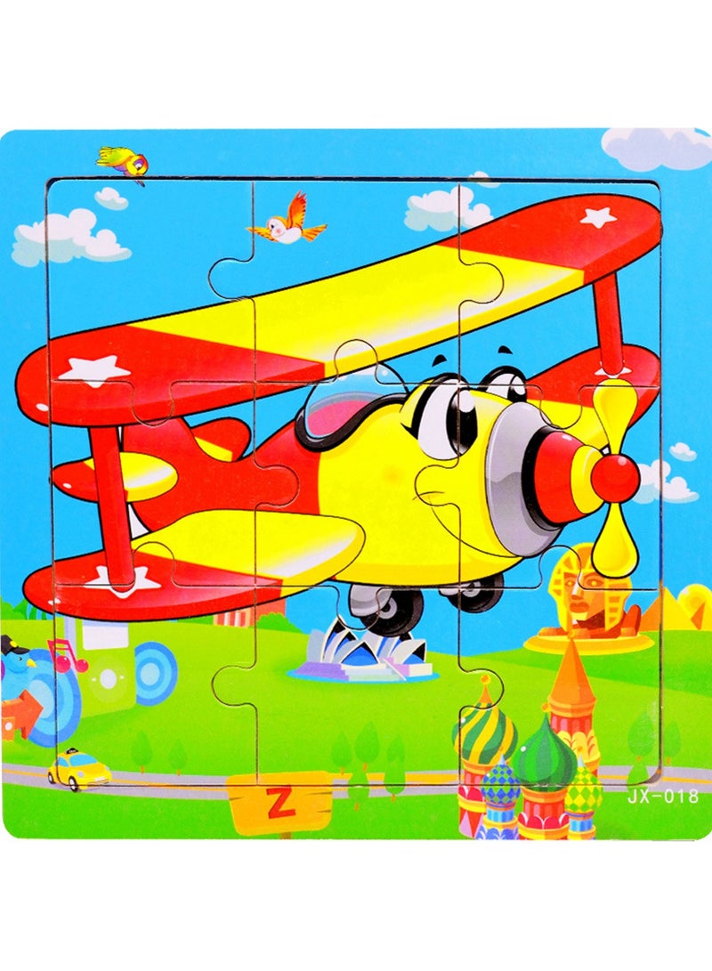 ألغاز الصور المقطوعة من سلسلة الطائرات الكرتونية الخشبية التعليمية للأطفال مناسبة للأولاد والبنات - Image 1