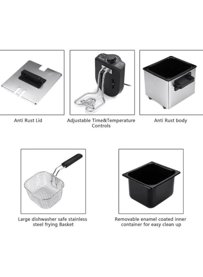 سوكاني مقلاة عميقة احترافية من سوكاني، 1.5 لتر WJ-804 (فضي) - Image 2