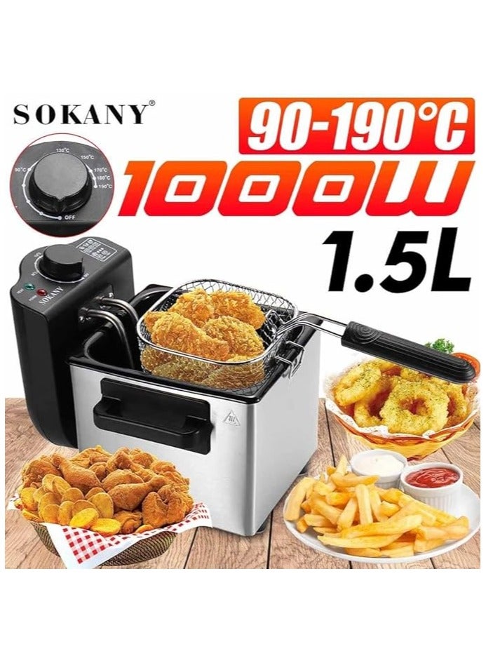 سوكاني مقلاة عميقة احترافية من سوكاني، 1.5 لتر WJ-804 (فضي) - Image 1