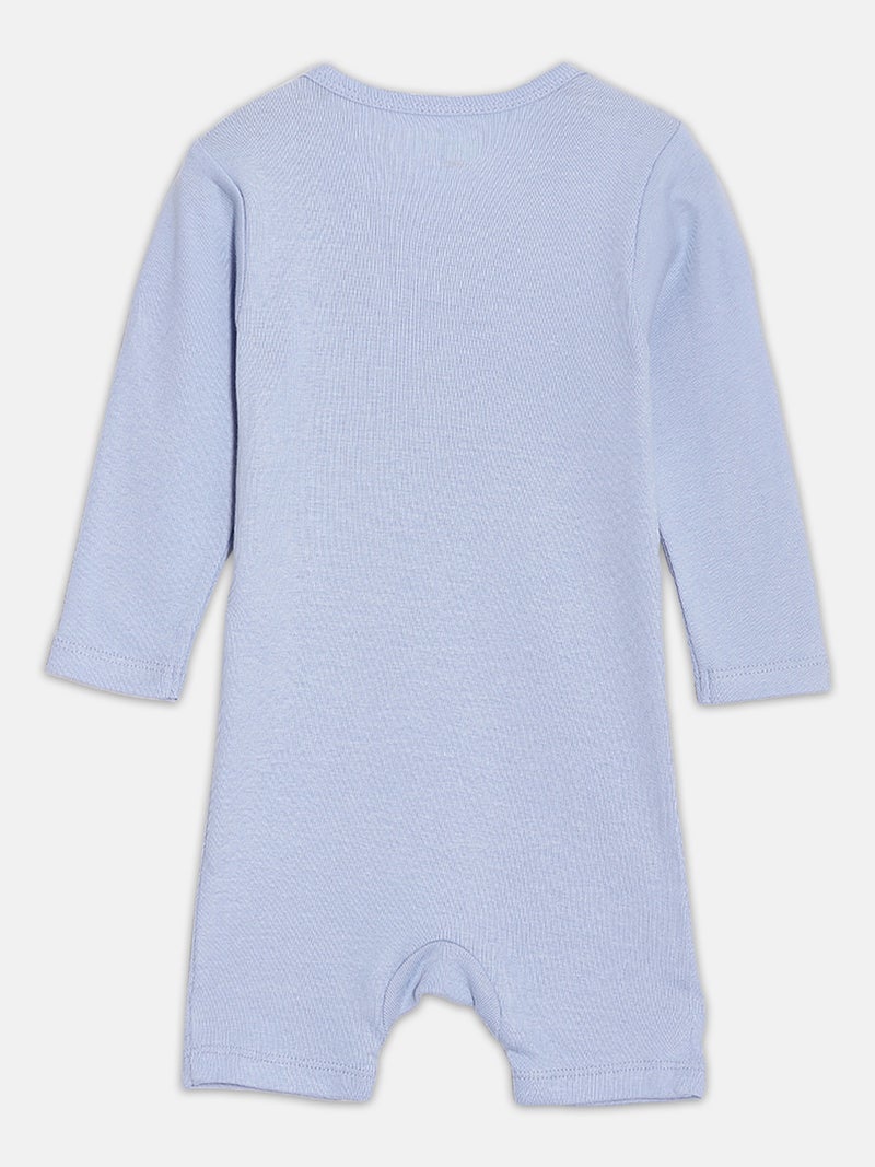 Broon Infant Boys Blue and White Printed Organic Cotton Rompers Pack of 2 - Image 4