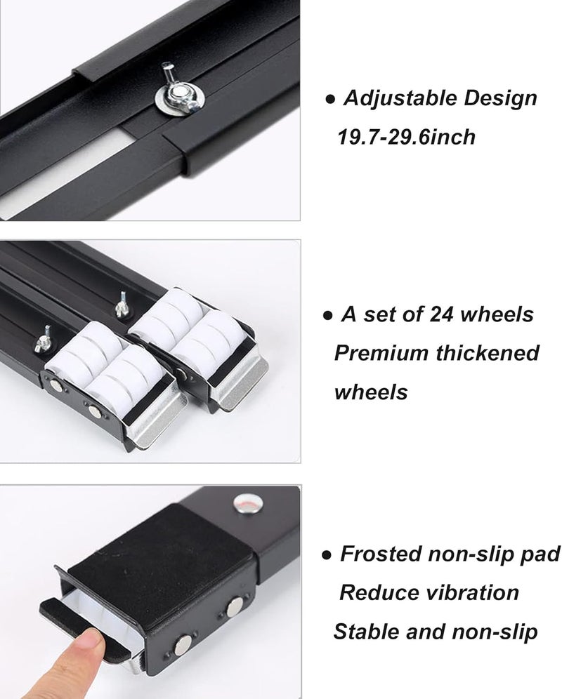 SILLY SAUTE Silly Saute Adjustable Mobile Stand Base Telescopic Furniture Dolly Wheels Brake for Refrigerator Dryer Washing Machine  - Image 2