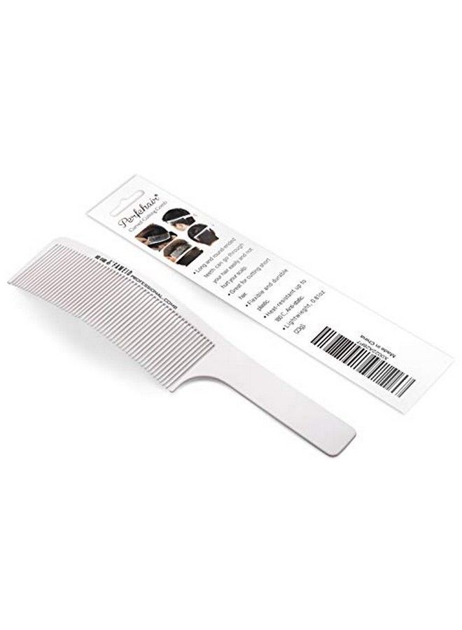 Perfehair Curved Barber Clipper Comb Flat Top Hair Cutting Comb For Men White - Image 2