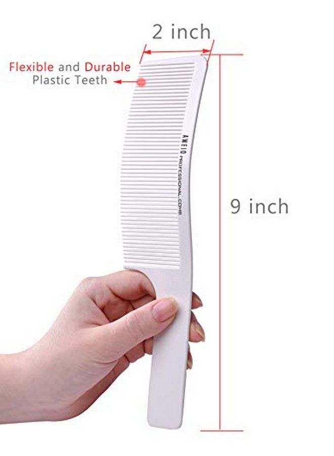 Perfehair Curved Barber Clipper Comb Flat Top Hair Cutting Comb For Men White - Image 5