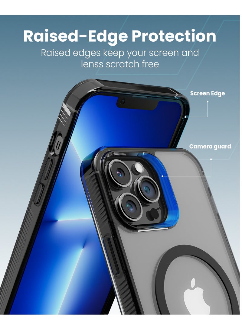 Moxedo Moxedo Magnetic Protective Case 360 Protection Clear Case Hard PC with Built-in Strong Magnets Compatible with Magnetic Safe Designed for iPhone 13 Pro Max 6.7 inch (Black)  - Image 4