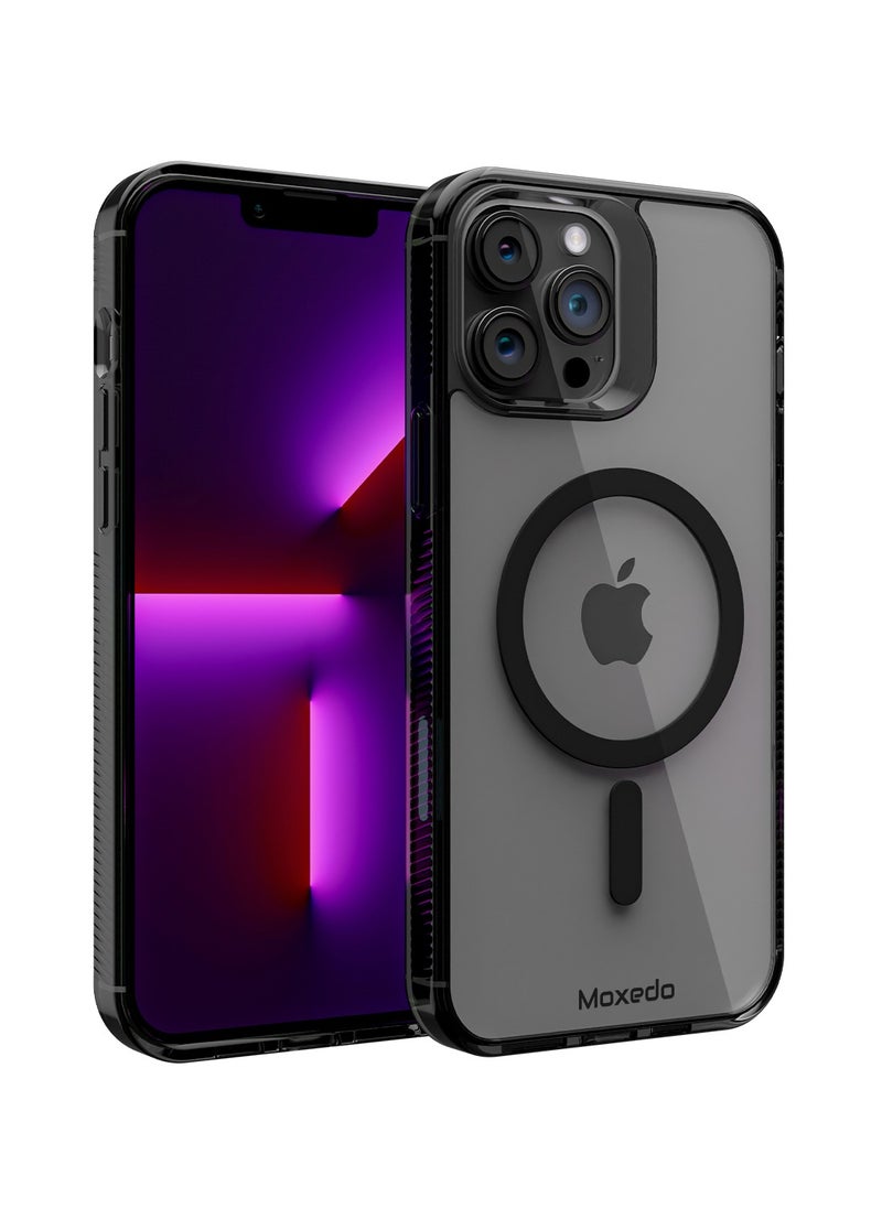 Moxedo Moxedo Magnetic Protective Case 360 Protection Clear Case Hard PC with Built-in Strong Magnets Compatible with Magnetic Safe Designed for iPhone 13 Pro Max 6.7 inch (Black)  - Image 1