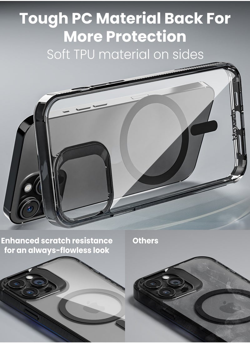 Moxedo Moxedo Magnetic Protective Case 360 Protection Clear Case Hard PC with Built-in Strong Magnets Compatible with Magnetic Safe Designed for iPhone 13 Pro Max 6.7 inch (Black)  - Image 3