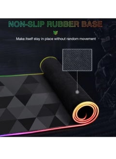 onikuma MP006 RGB Mousepad Black || LED Light-Up Gaming Mousepad, Large Size for Enhanced Precision, Customizable RGB Lighting, Non-Slip Rubber Base, Durable & Smooth Surface, Ideal for Gamers and Office Use  - Image 2