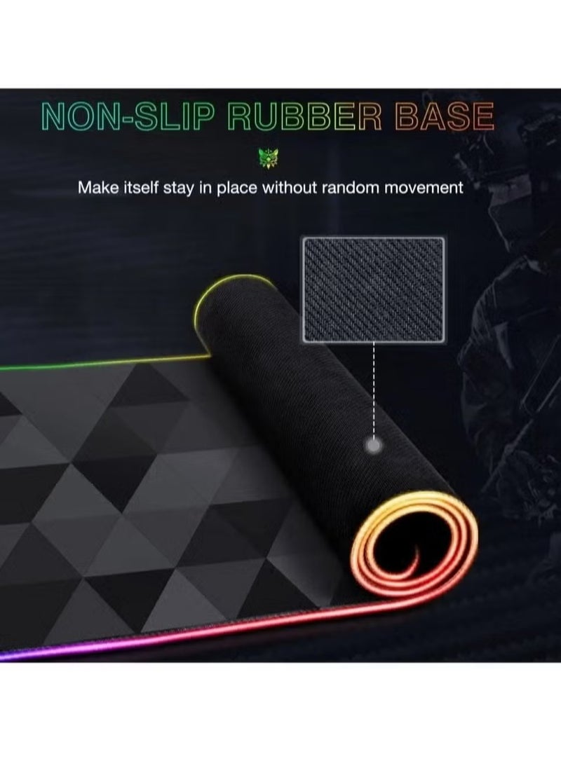 onikuma - MP006 RGB Mousepad Black || LED Light-Up Gaming Mousepad, Large Size for Enhanced Precision, Customizable RGB Lighting, Non-Slip Rubber Base, Durable & Smooth Surface, Ideal for Gamers and Office Use - Image 1