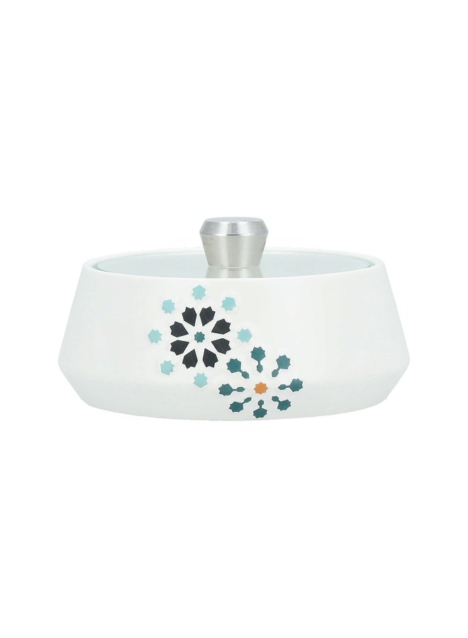 Dallaty white porcelain date bowl with lid 15.5*15.5*10 cm - Image 3