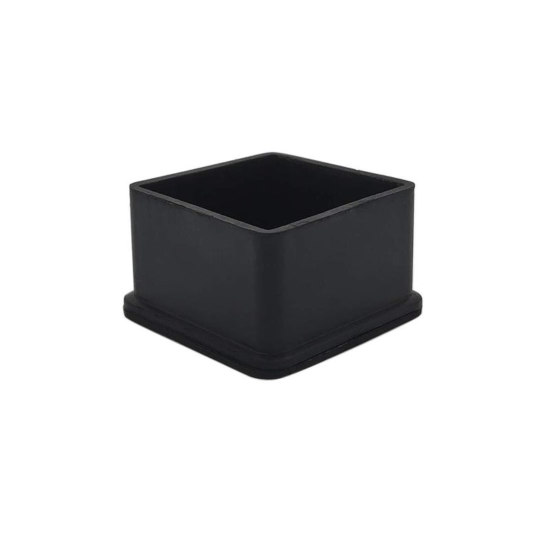 Flyshop Black AntiSlip Rubber Leg Tips 2 x 2 Furniture Chair Leg Floor Protectors Square 50mm x 50mm 2PCS