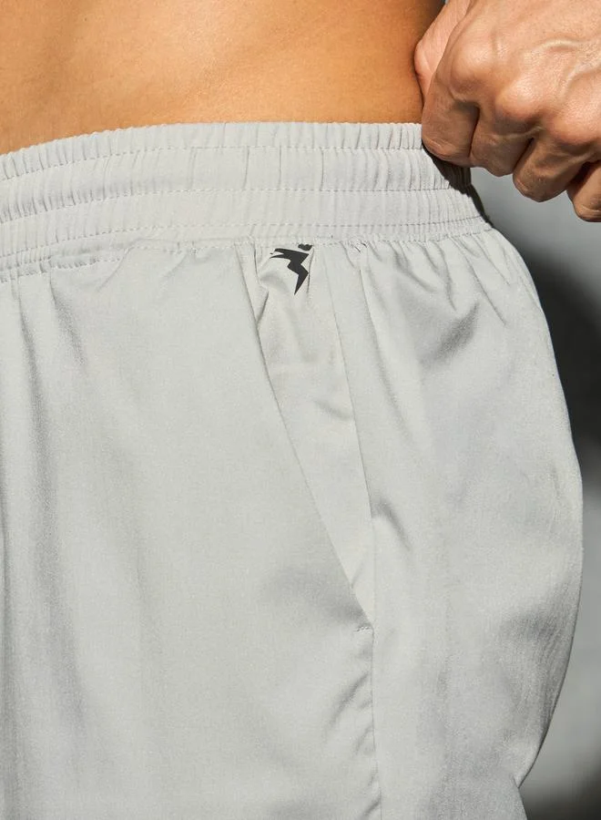 Technosport Solid Slim Fit Cargo Shorts with TS FLEXI