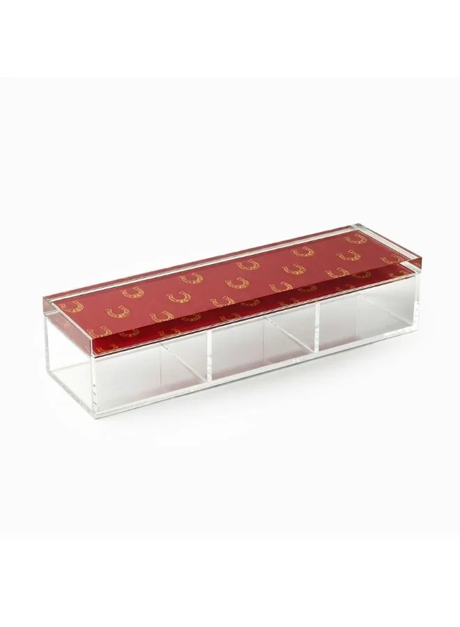 Silsal Fares Maroon Nuts & Dates - 3-Partition Acrylic Box