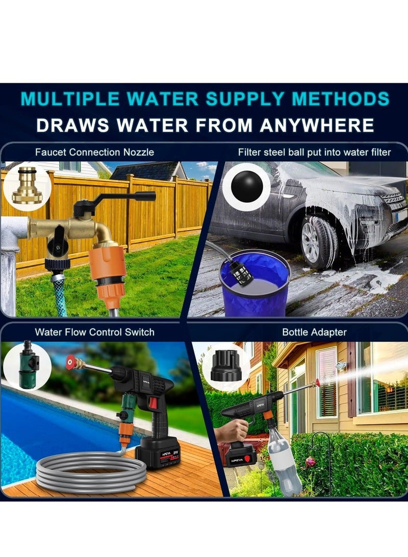Sharpdo Cordless Portable Pressure Washer Gun - 452PSI 1000mAh Power Car Wash Pump for Car Washing/Home/Floor - Image 5