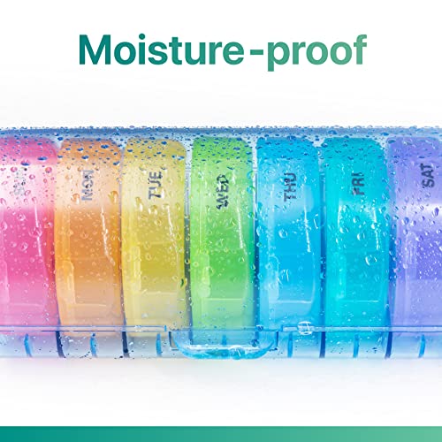 Sukuos Large Weekly Pill Organizer 2 Times a Day, Daily Pill Box 7 Day Easy to Open with Double Protection, AM PM Pill Case for Medicine/Vitamin/Fish Oil/Supplements (Blue) - Image 5
