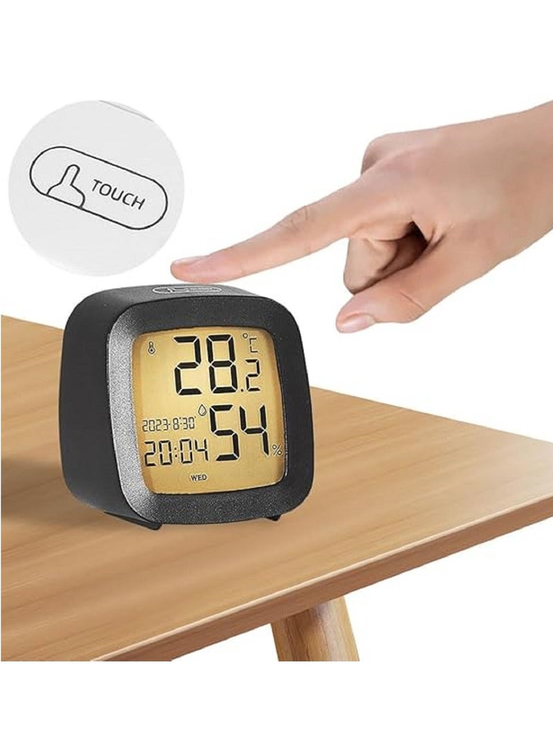 لياوسيسي ساعة منبه رقمية صغيرة كهربائية، ساعة مائلة مع عرض اليوم والتاريخ والرطوبة ودرجة الحرارة، شاشة عرض الوقت LED إلكترونية، إعدادات المنبه، وظيفة الغفوة، إضاءة خلفية ناعمة - Image 4